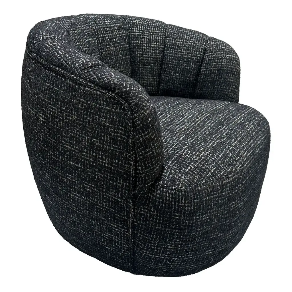 MILLY SWIVEL ACCENT CHAIR - BLACK & SILVER