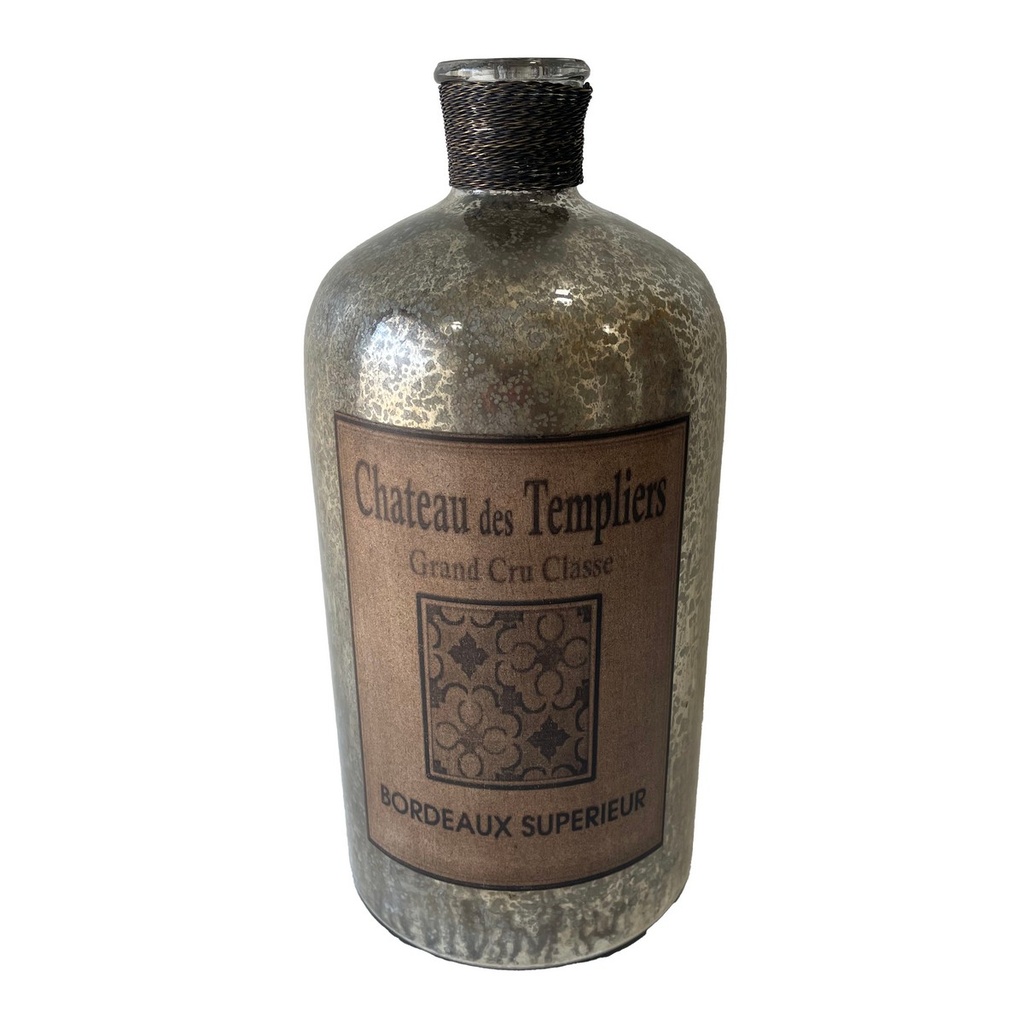FRENCH CHATEAU ANTIQUE VASE - RUSTIC ANTIQUE SILVER