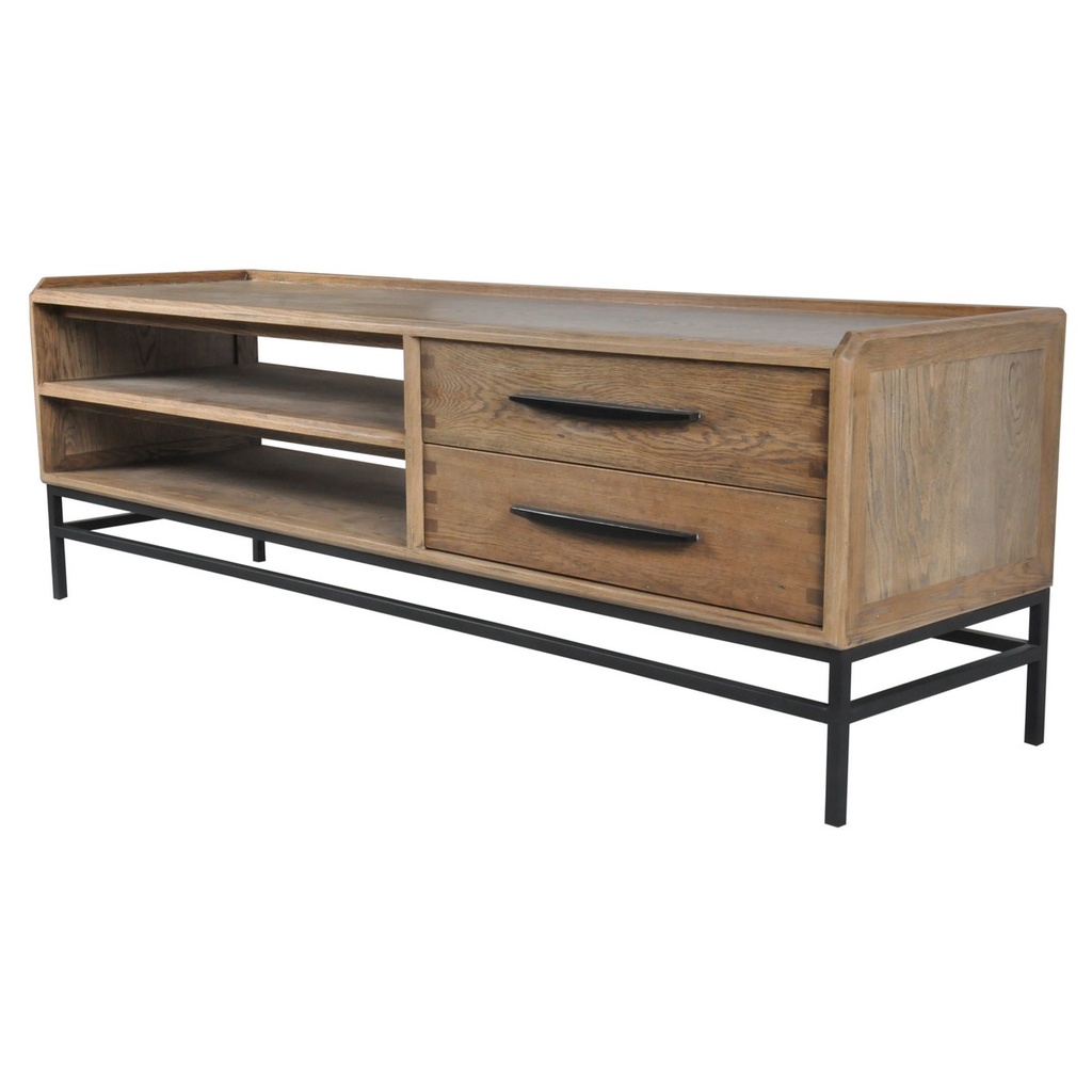 ENTERTAINMENT UNIT - OAK/METAL