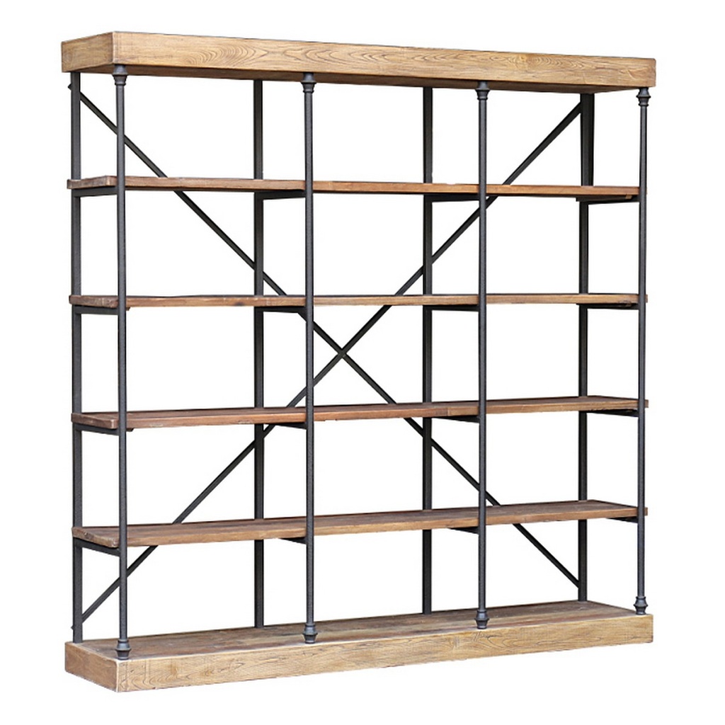 LARGE ELM BOOKCASE - RECLAIMED ELM/IRON