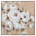 HAND PAINTED FLOWER PAINTING - GOLD FRAME
