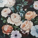 HAND PAINTED FLOWER PAINTING STRETCHED CANVAS