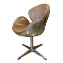 BOSTON SWIVEL CHAIR CUBA BROWN/ALUMINIUM