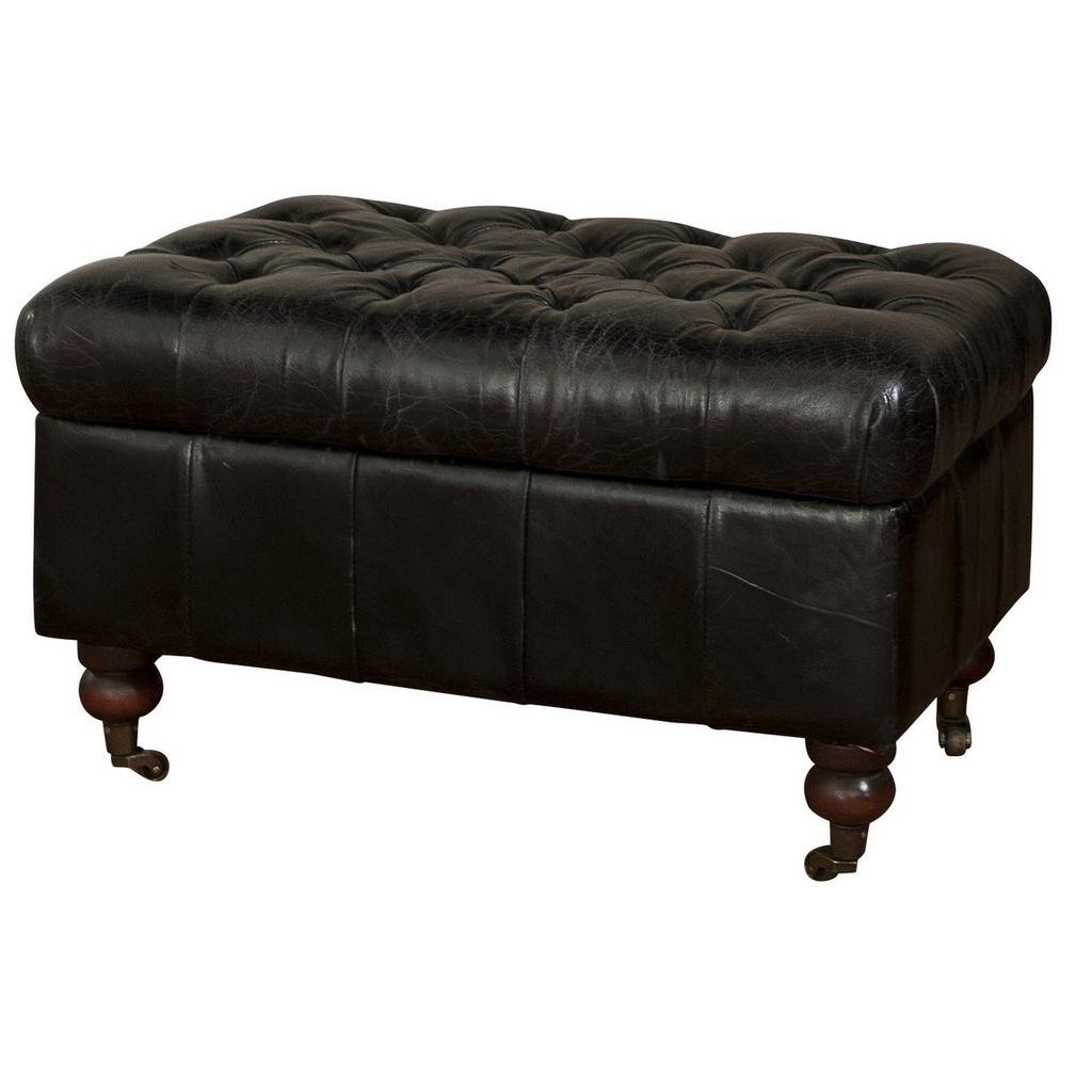 BUTTON TOP SEAT W/STORAGE BELON BLACK