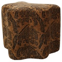 HUNTRESS OTTOMAN - CHENILLE FABRIC - TIGER / BROWN