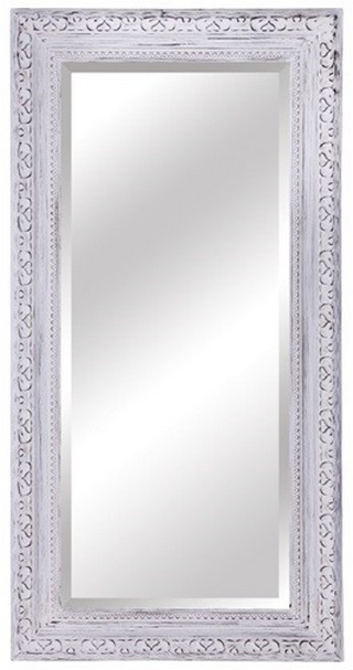 ANTIQUED ORNATE BEVELLED MIRROR