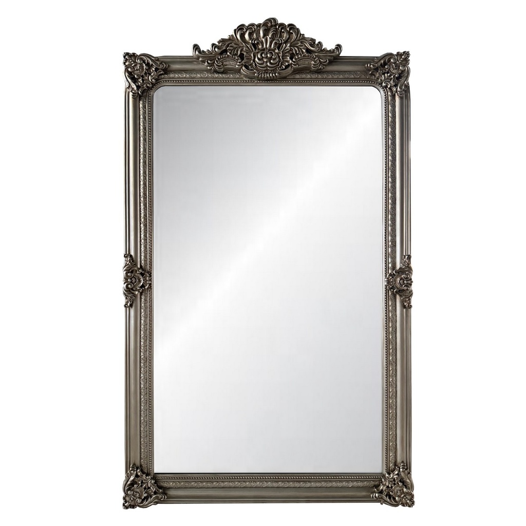 ORNATE BEVELLED MIRROR - ANTIQUE SILVER