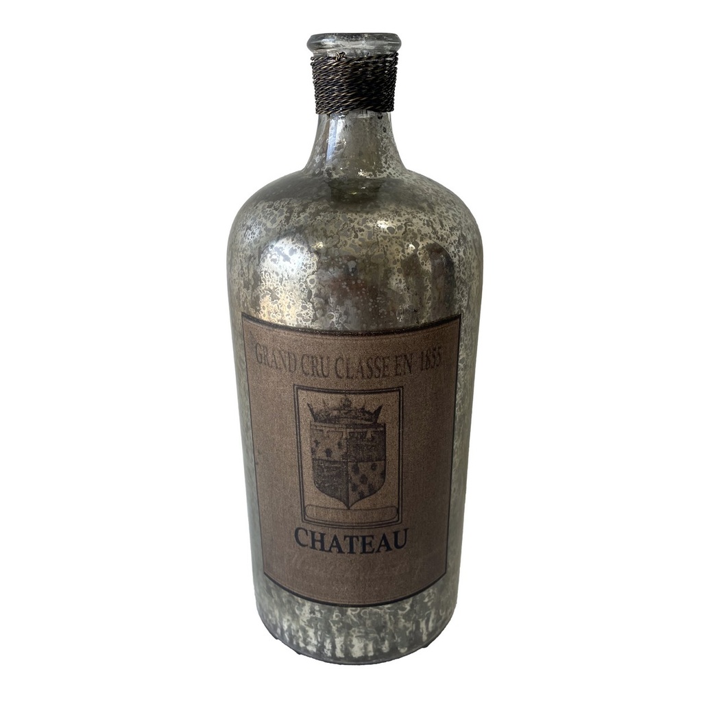 FRENCH CHATEAU ANTIQUE VASE - RUSTIC ANTIQUE SILVER