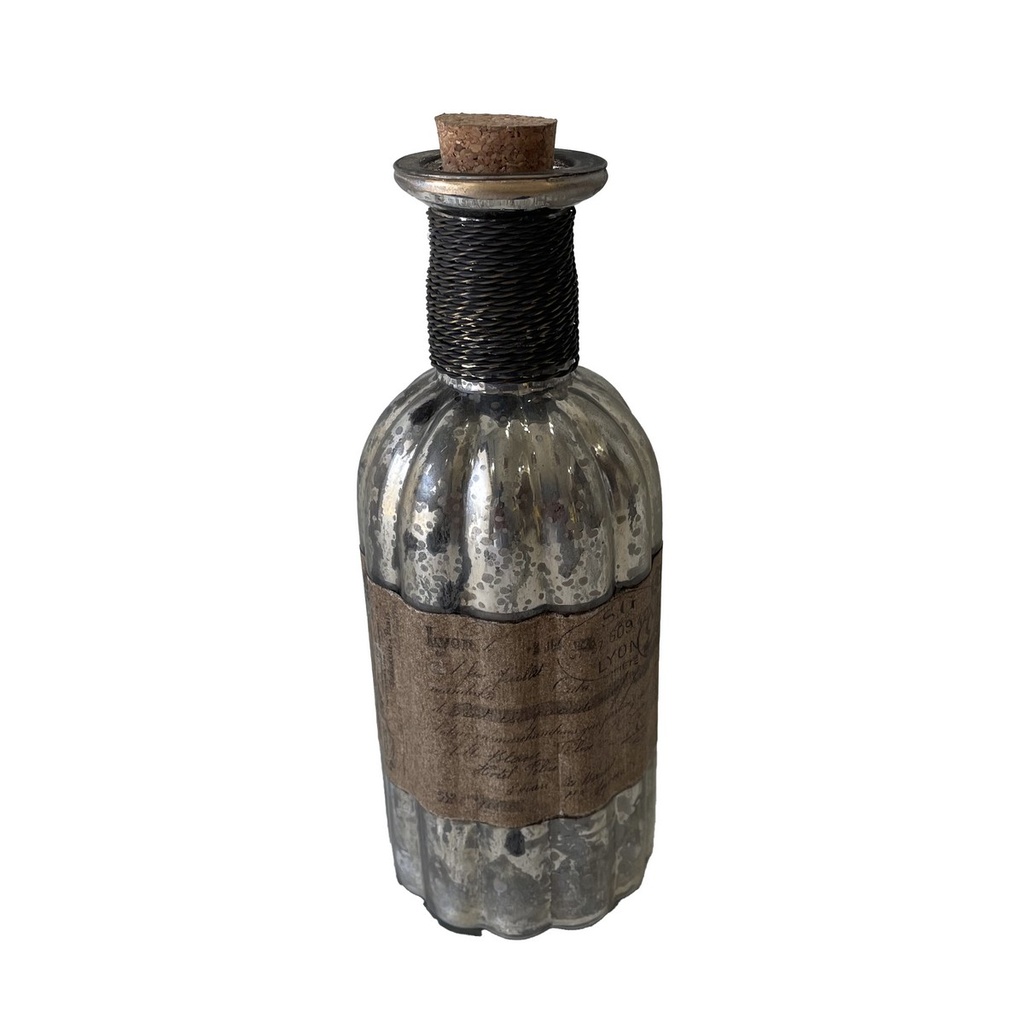 FRENCH CHATEAU ANTIQUE BOTTLE - RUSTIC ANTIQUE SILVER