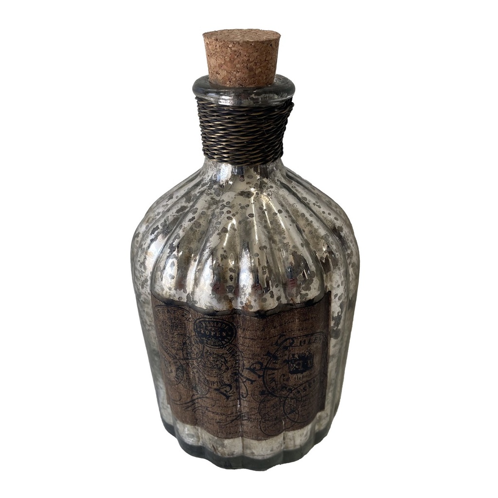FRENCH CHATEAU ANTIQUE BOTTLE - RUSTIC ANTIQUE SILVER