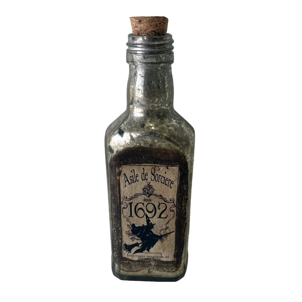 FRENCH CHATEAU ANTIQUE MEDICINE BOTTLE - RUSTIC ANTIQUE SILVER
