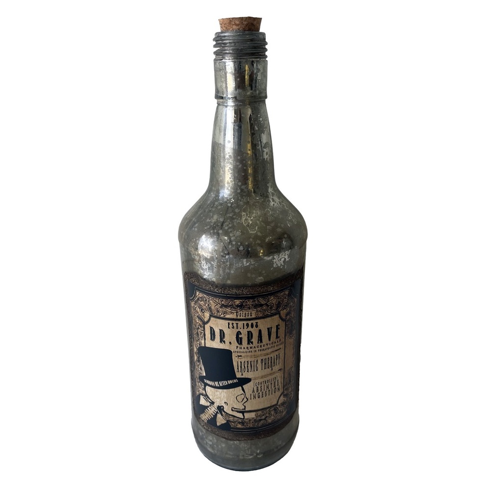 FRENCH CHATEAU ANTIQUE MEDICINE BOTTLE - RUSTIC ANTIQUE SILVER