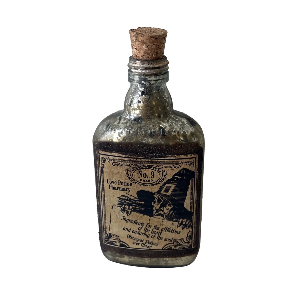 FRENCH CHATEAU ANTIQUE MEDICINE BOTTLE - RUSTIC ANTIQUE SILVER