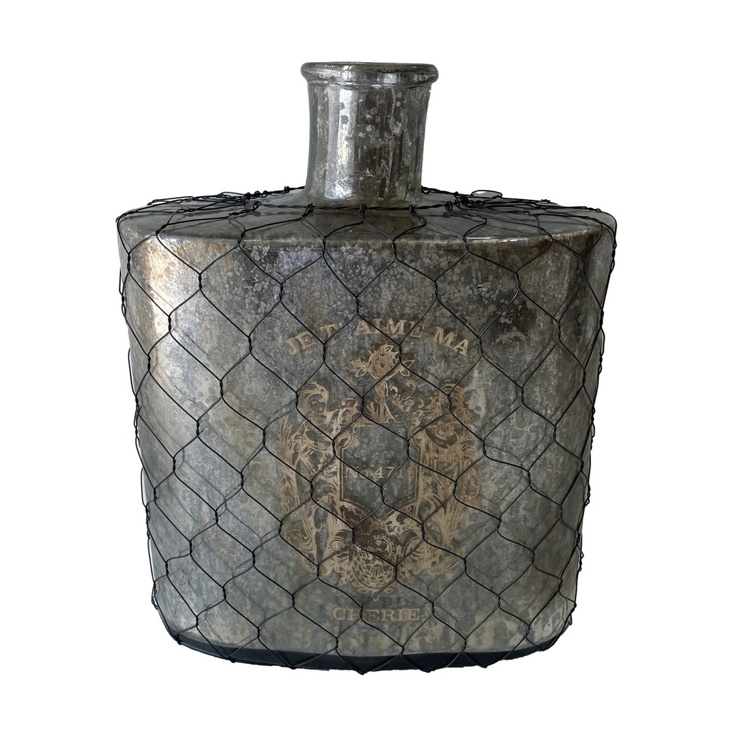 FRENCH CHATEAU ANTIQUE BOTTLE - RUSTIC ANTIQUE SILVER
