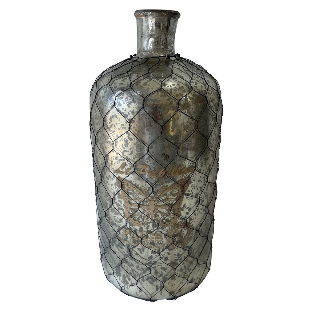 FRENCH CHATEAU ANTIQUE BOTTLE - RUSTIC ANTIQUE SILVER