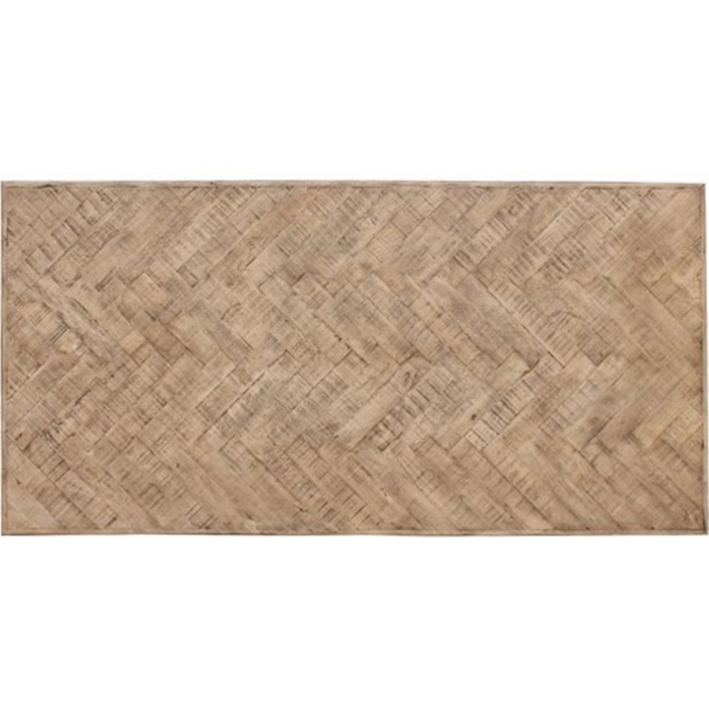 NORDIC HERRINGBONE DINING TABLE WITH FOUR LEG BASE - GREY