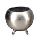 ALU POT ON 3 LEGS (L) - SILVER