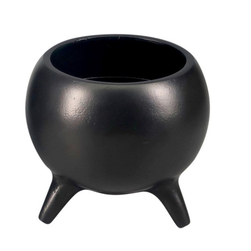 ALU POT ON 3 LEGS (S) - BLACK