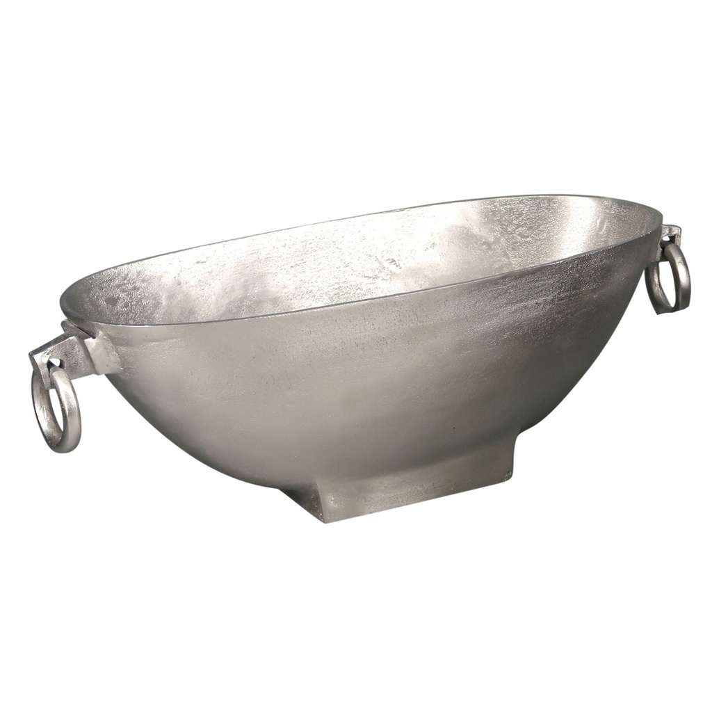 ALU OVAL HANDLE BOWL (L) - SILVER