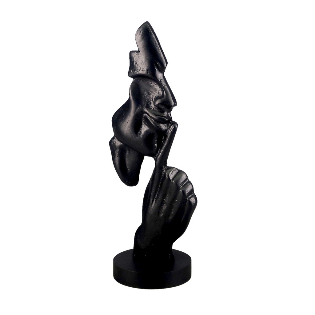 ALU SILENCE SCULPTURE ON BLACK MDF BASE - BLACK
