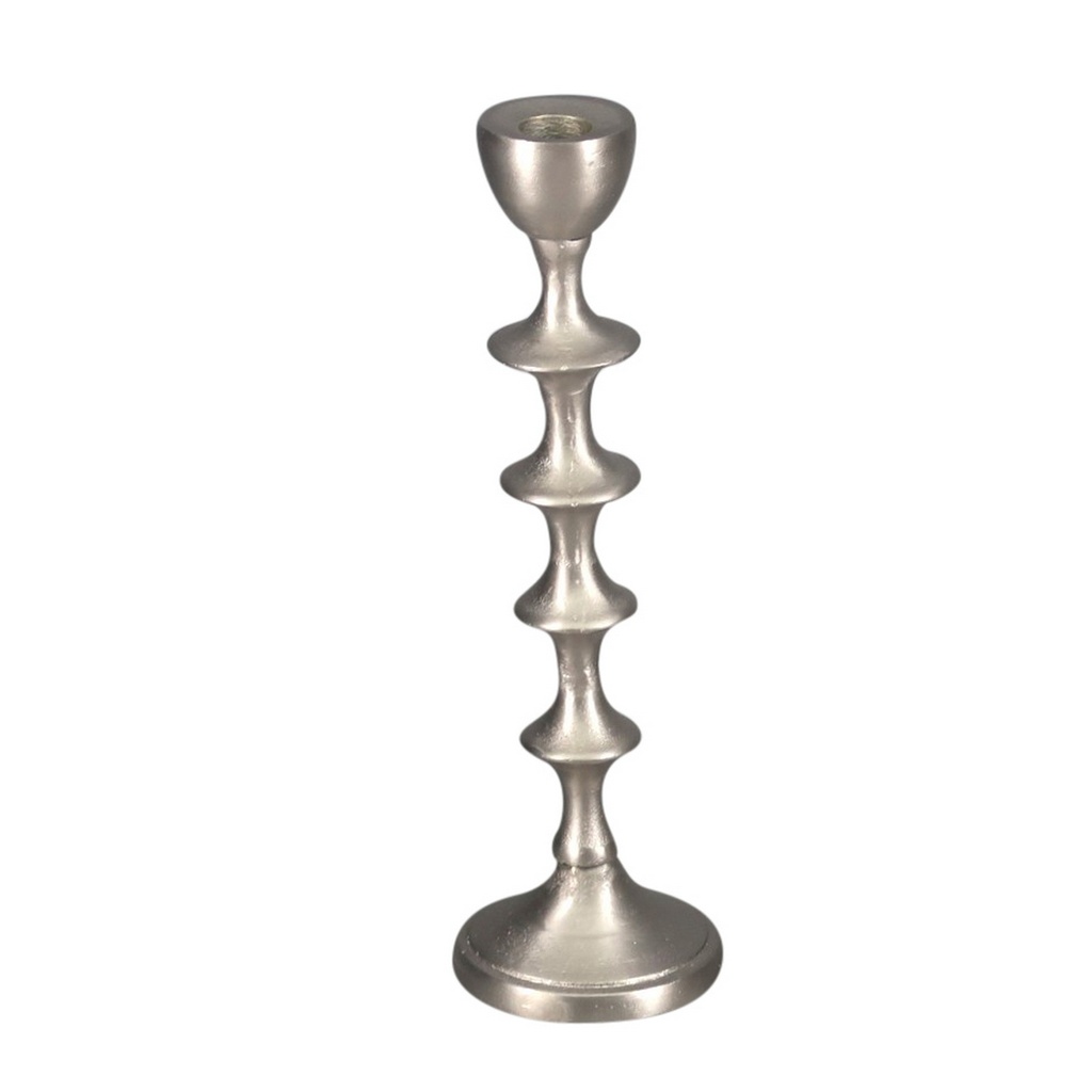 ALU TIERED CANDLE HOLDER (L) - SILVER