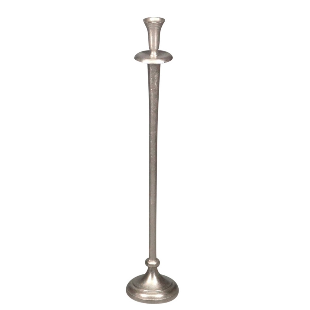ALU ROUND CANDLE HOLDER (M) - SILVER