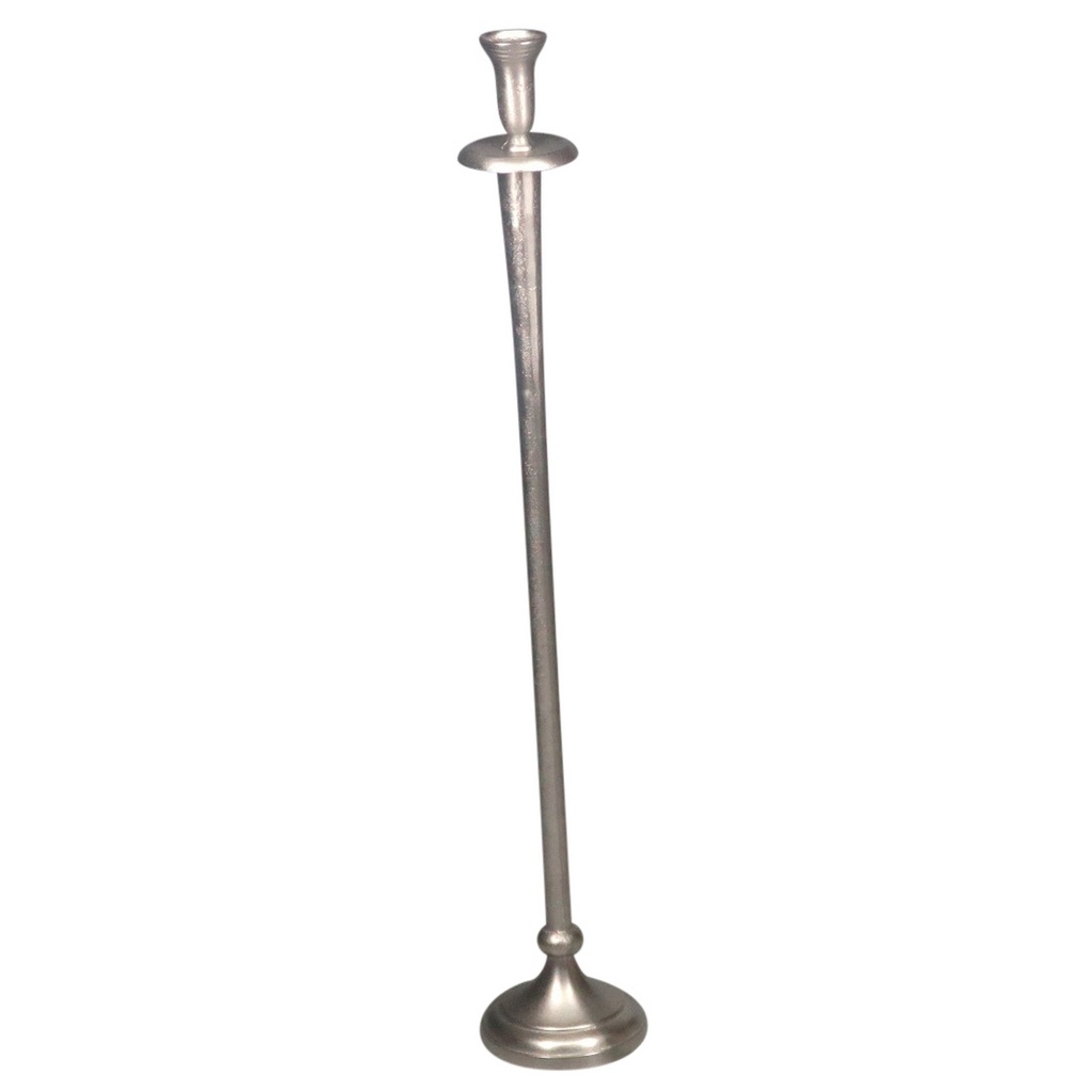 ALU ROUND CANDLE HOLDER (L) - SILVER