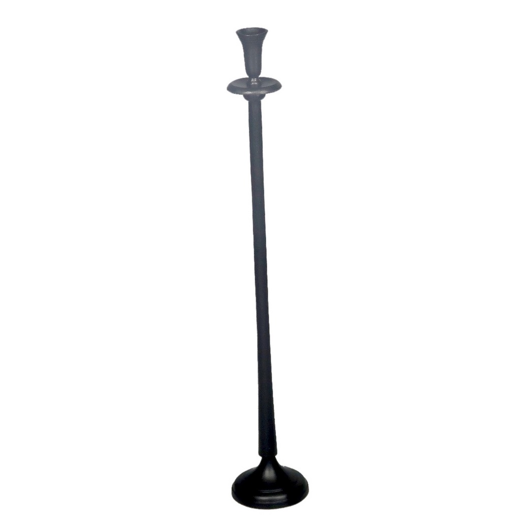 ALU ROUND CANDLE HOLDER (L) - BLACK