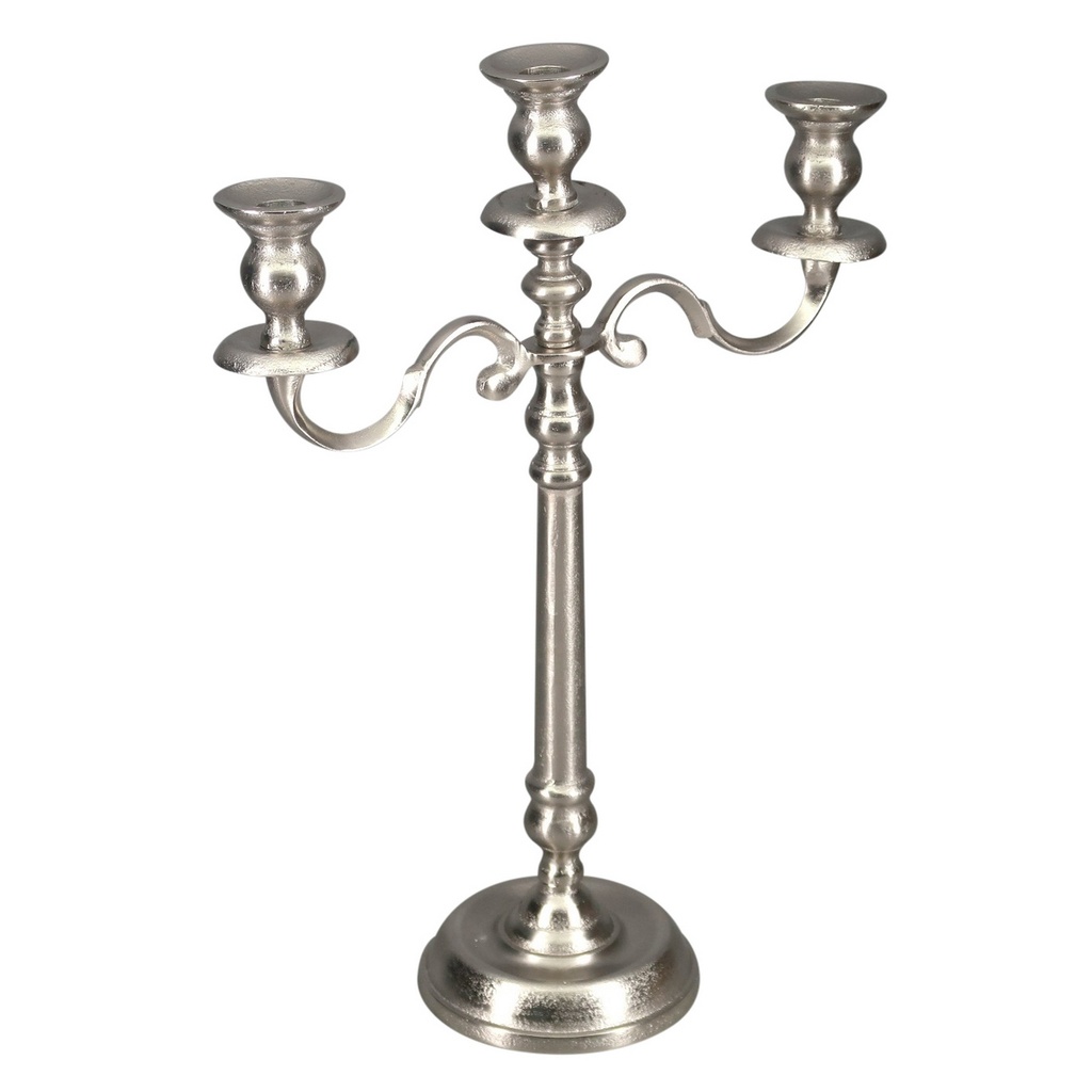 ALU THREE CANDLE HOLDER, PACKED KD - SILVER