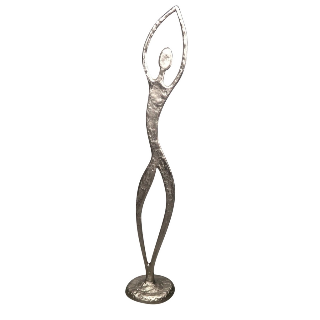 ALU XL FIGURINE DECO ARMS UPWARDS - SILVER