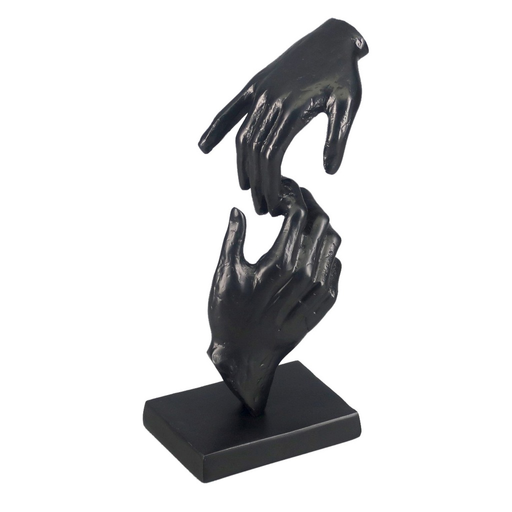 ALU HANDS SCULPTURE ON BLACK BASE - BLACK