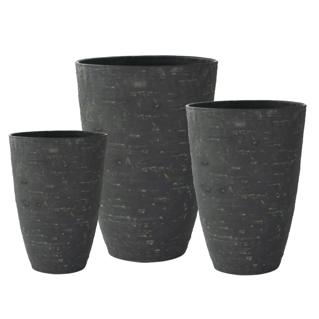 ATHENA STONE LITE PLANTER SET/3 - ASH STONE