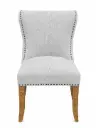 CHARLESTON BUTTONED BACK DINING CHAIR - GREY LINEN