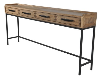 HALL TABLE  - OAK/METAL