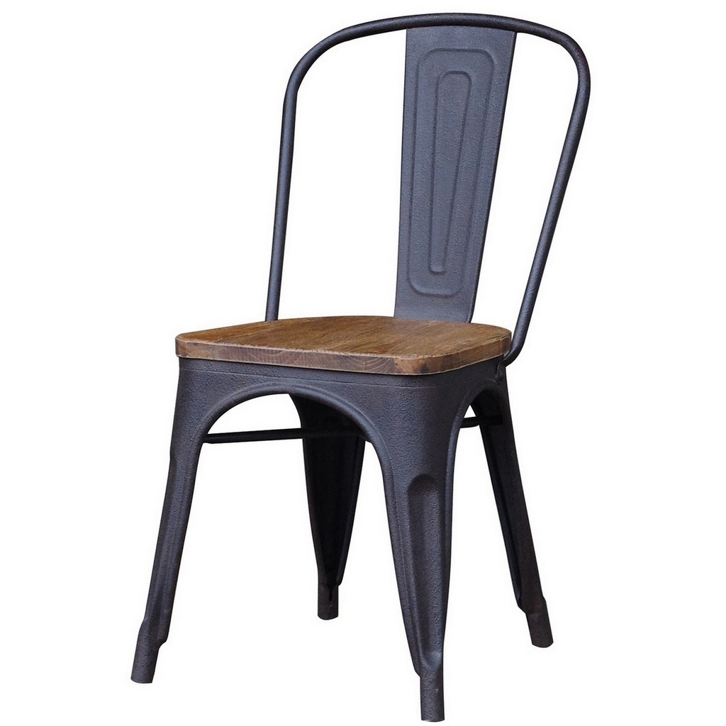 INDUSTRIAL CHAIR WITH ELM SEAT OLD ELM/IRON