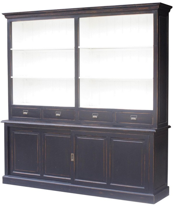 BLACK BOOKCASE POPLAR/BLACK WASH
