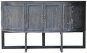 4 DOOR HALL TABLE WITH METAL BASE OAK WOOD /     IRON