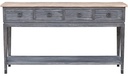OAK CONSOLE 4 DRAWERS W/ SHELF