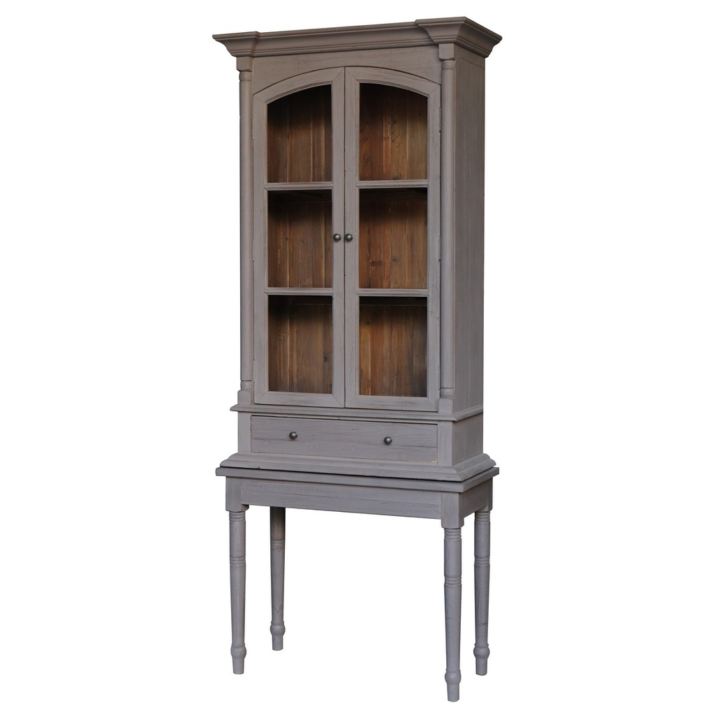 SECRETARY'S CABINET  ANTIQUE GREY OLD PINE