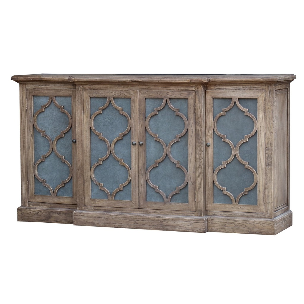 SIDEBOARD - RELCAIMED ELM W/ ZINC DOOR PANELS