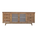 RECLAIMED OAK SIDEBOARD W/GLASS DOORS - RECLAIMED OAK