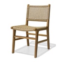 RECLAIMED OAK & RATTAN DINING CHAIR - OAK
