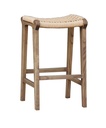 RECLAIMED OAK & RATTAN BARSTOOL  - OAK