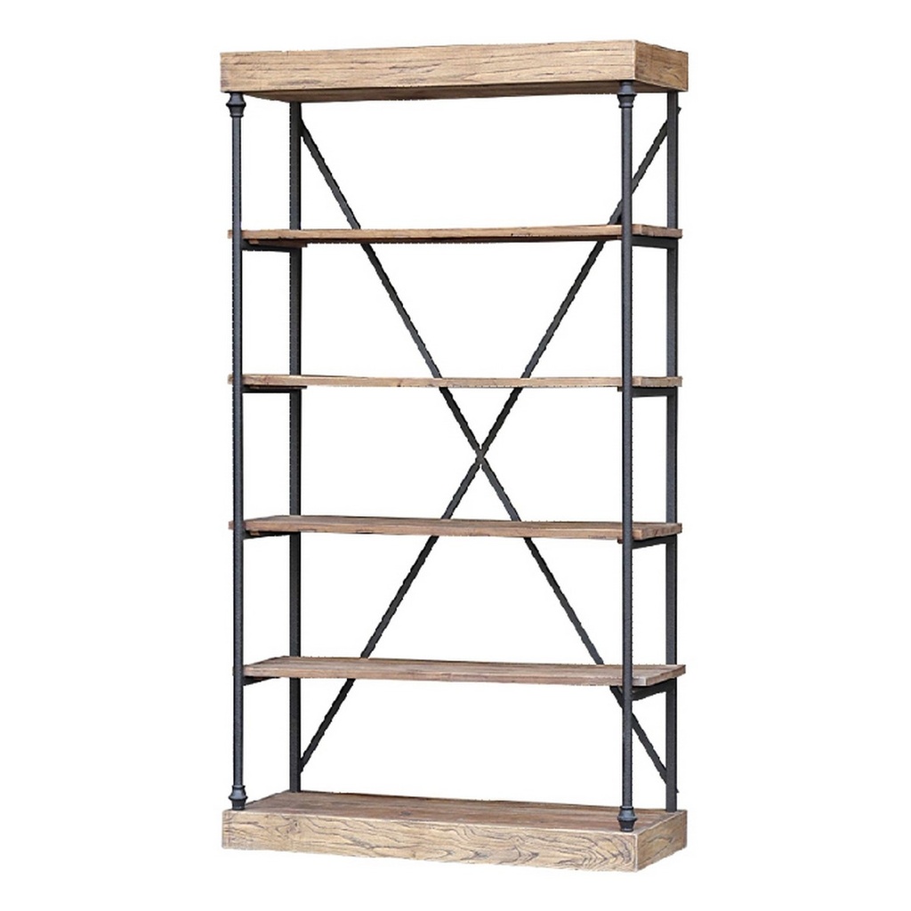 MEDIUM ELM BOOKCASE - RECLAIMED ELM/IRON
