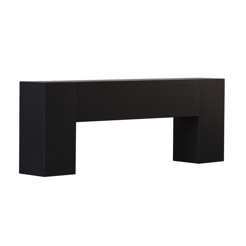 DOVETEAIL BLOCK CONSOLE - ANTIQUE BLACK ELM RECLAIMED ELM