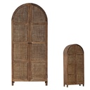 SANTORINI ARCHED OLD ELM & RATTAN CABINET - BLEACHED ELM