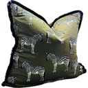 SNUGG & CO. CUSHION COVER - ZEBRA PRINT CUSHION COVER - GREEN VELVET