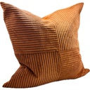 SNUGG & CO. CUSHION COVER - PATCHWORK CUSHION COVER - ORANGE CORDUROY