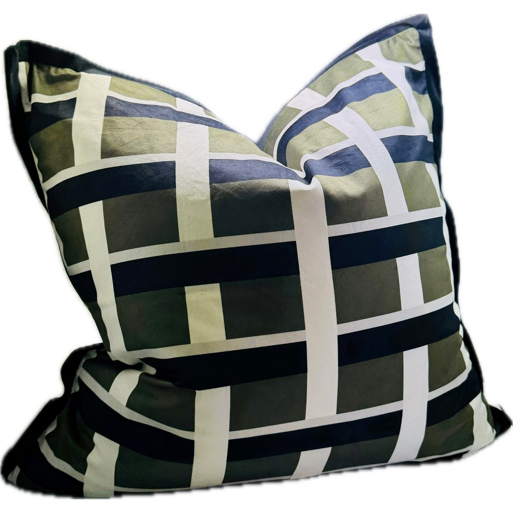 SNUGG & CO. CUSHION COVER - PRINTED CUSHION COVER - GREEN VELVET