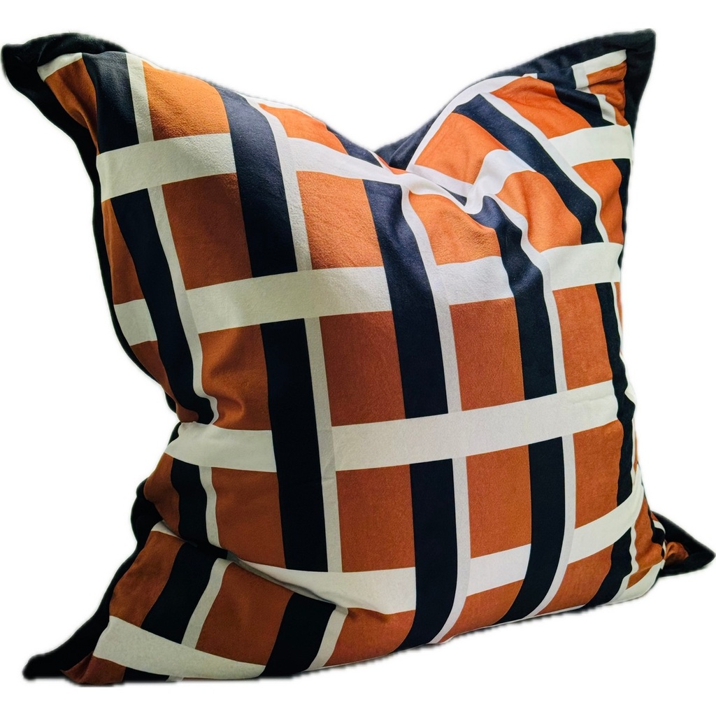 SNUGG & CO. CUSHION COVER - PRINTED CUSHION COVER - ORANGE VELVET